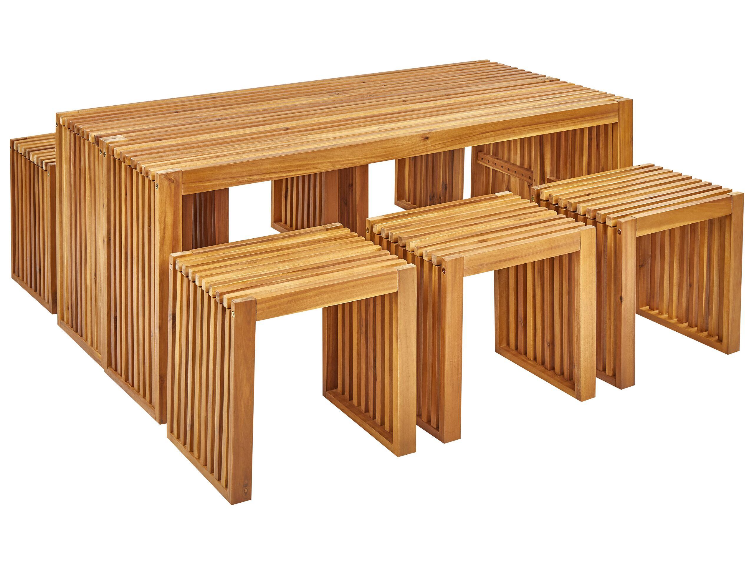 Beliani Tables avec chaises en Acacia Moderne BELLANO  