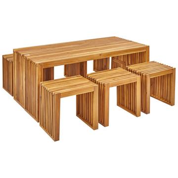 Tables avec chaises en Acacia Moderne BELLANO