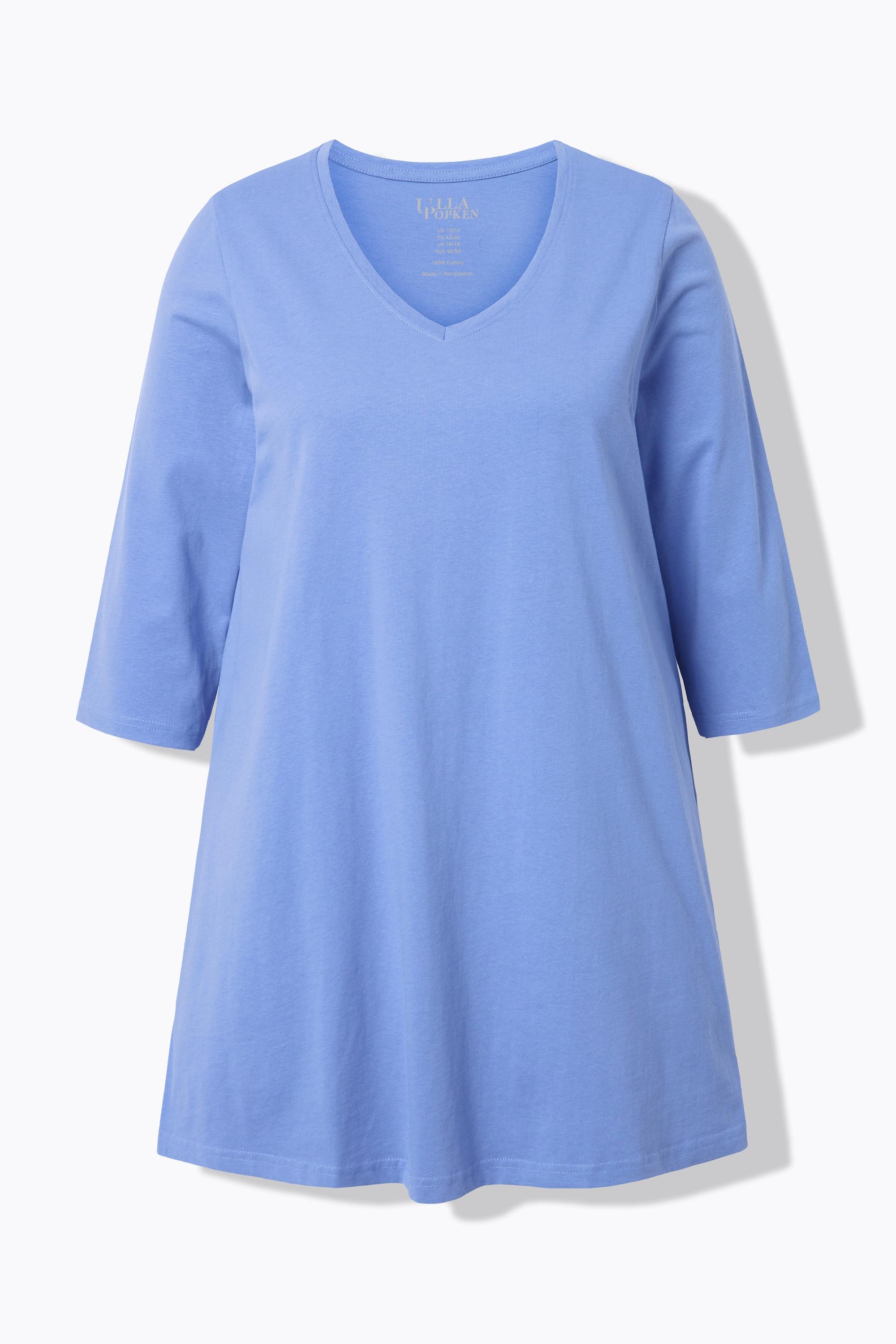 Ulla Popken  Longshirt, A-Linie, V-Ausschnitt, 3/4-Arm 