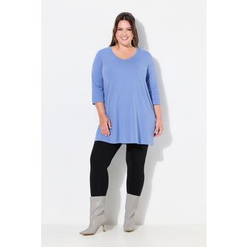 Longshirt, A-Linie, V-Ausschnitt, 3/4-Arm