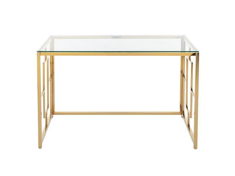 PASCAL MORABITO Schreibtisch - Glas & Stahl - Goldfarben & Transparent - CLOTILDE von Pascal Morabito  