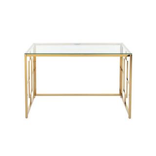 PASCAL MORABITO Schreibtisch - Glas & Stahl - Goldfarben & Transparent - CLOTILDE von Pascal Morabito  