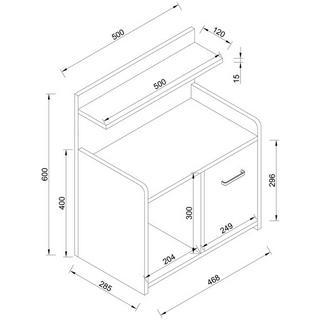 VCM Hoher Nachtschrank Beistelltisch Schublade Konsole Boxspring Nachttisch Nilasa  