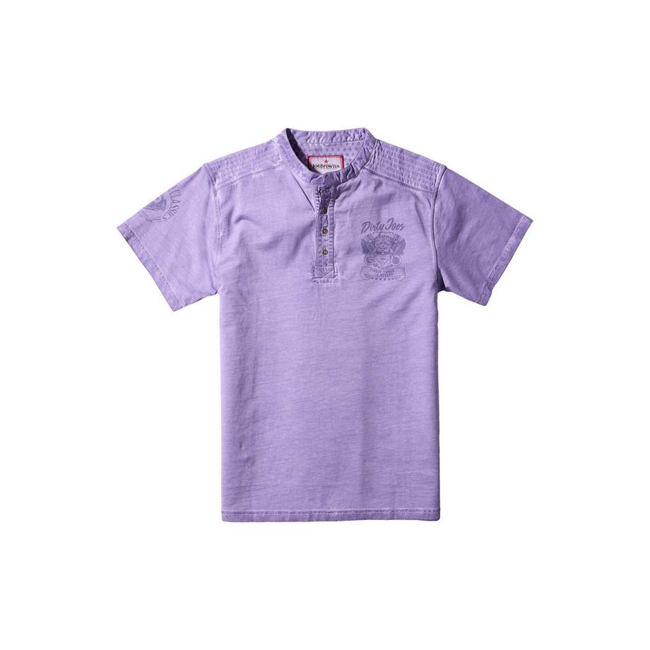 Joe Browns Henley Lavato con Stampa Biker e Bottoni Metallici  