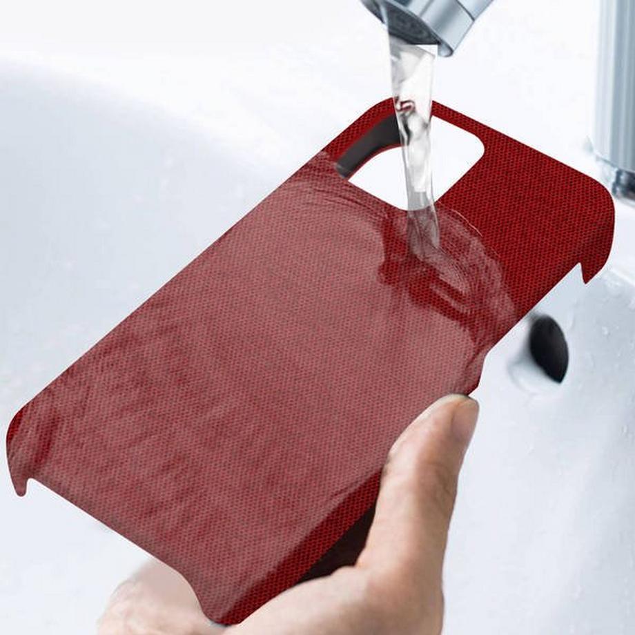 Avizar  Coque iPhone 12 / 12 Pro Tissu Rouge 