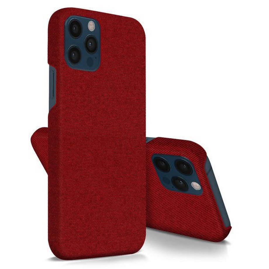 Avizar  Coque iPhone 12 / 12 Pro Tissu Rouge 