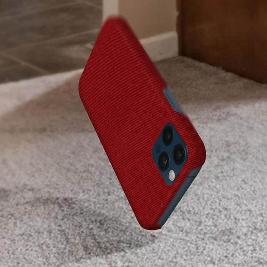 Avizar  Coque iPhone 12 / 12 Pro Tissu Rouge 