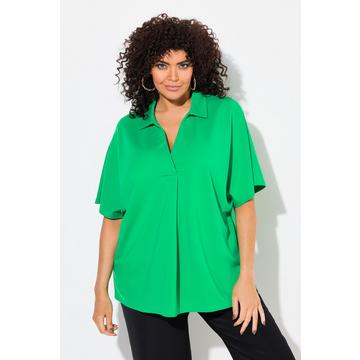 Felpa dal taglio oversize con collo da camicia e mezze maniche