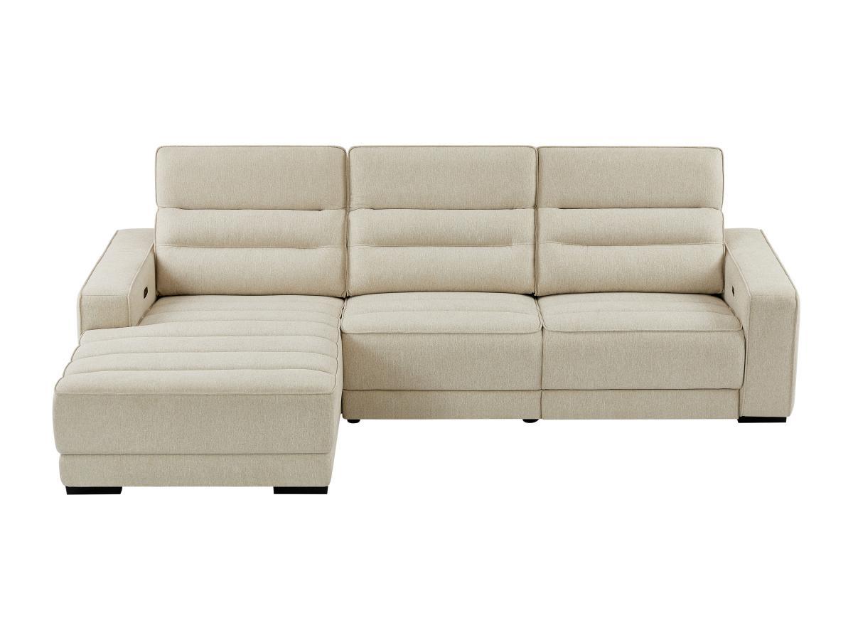 Vente-unique Eckrelaxsofa elektrisch - Ecke links - Stoff - Beige - BROTENI  