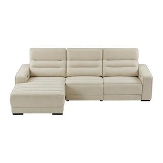 Vente-unique Eckrelaxsofa elektrisch - Ecke links - Stoff - Beige - BROTENI  