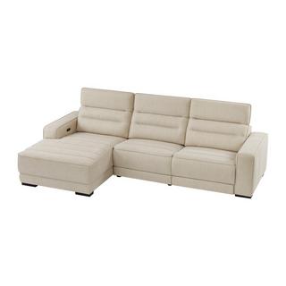 Vente-unique Eckrelaxsofa elektrisch - Ecke links - Stoff - Beige - BROTENI  