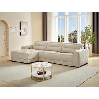 Vente-unique Eckrelaxsofa elektrisch - Ecke links - Stoff - Beige - BROTENI  