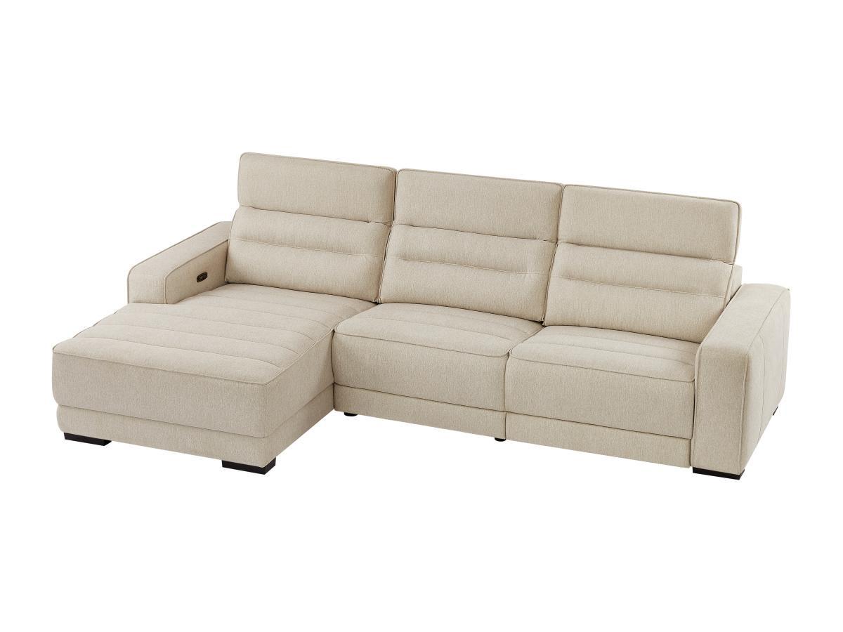 Vente-unique Eckrelaxsofa elektrisch - Ecke links - Stoff - Beige - BROTENI  