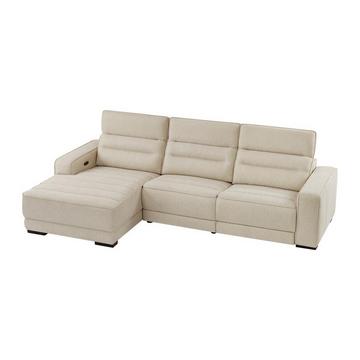 Eckrelaxsofa elektrisch - Ecke links - Stoff - Beige - BROTENI