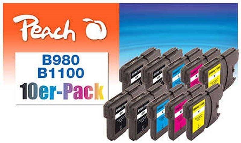 Peach  Tinte Brother LC-980/1100 Multipk. 10 4x13 6x7,4ml 4x bk, 2x c, m, y 