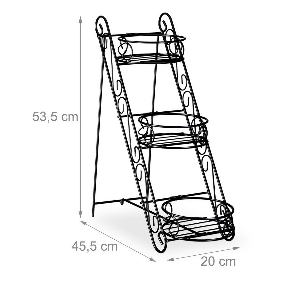 B2X Schwarzer Blumenständer aus Metall  