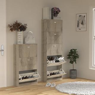 VCM Holz Regal Kipper Schuhregal Schuhschrank Schuhkipper 3 Klappen Sipos  