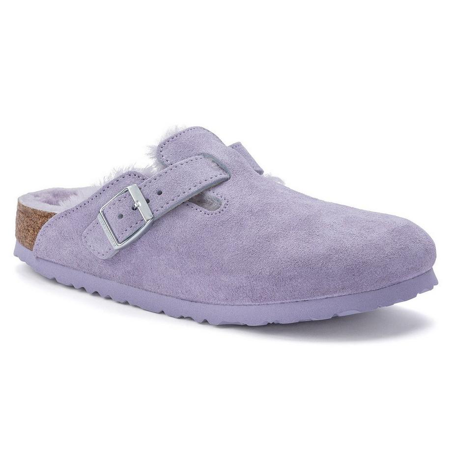 BIRKENSTOCK  Sabots avec fourrure d’agneau cuir suède femme  Boston 