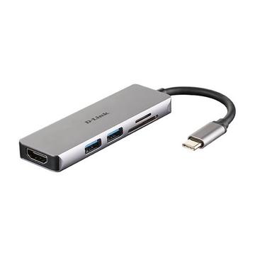 DUB-M530 replicatore di porte e docking station per notebook Cablato USB 3.2 Gen 1 (3.1 Gen 1) Type-C Alluminio, Nero