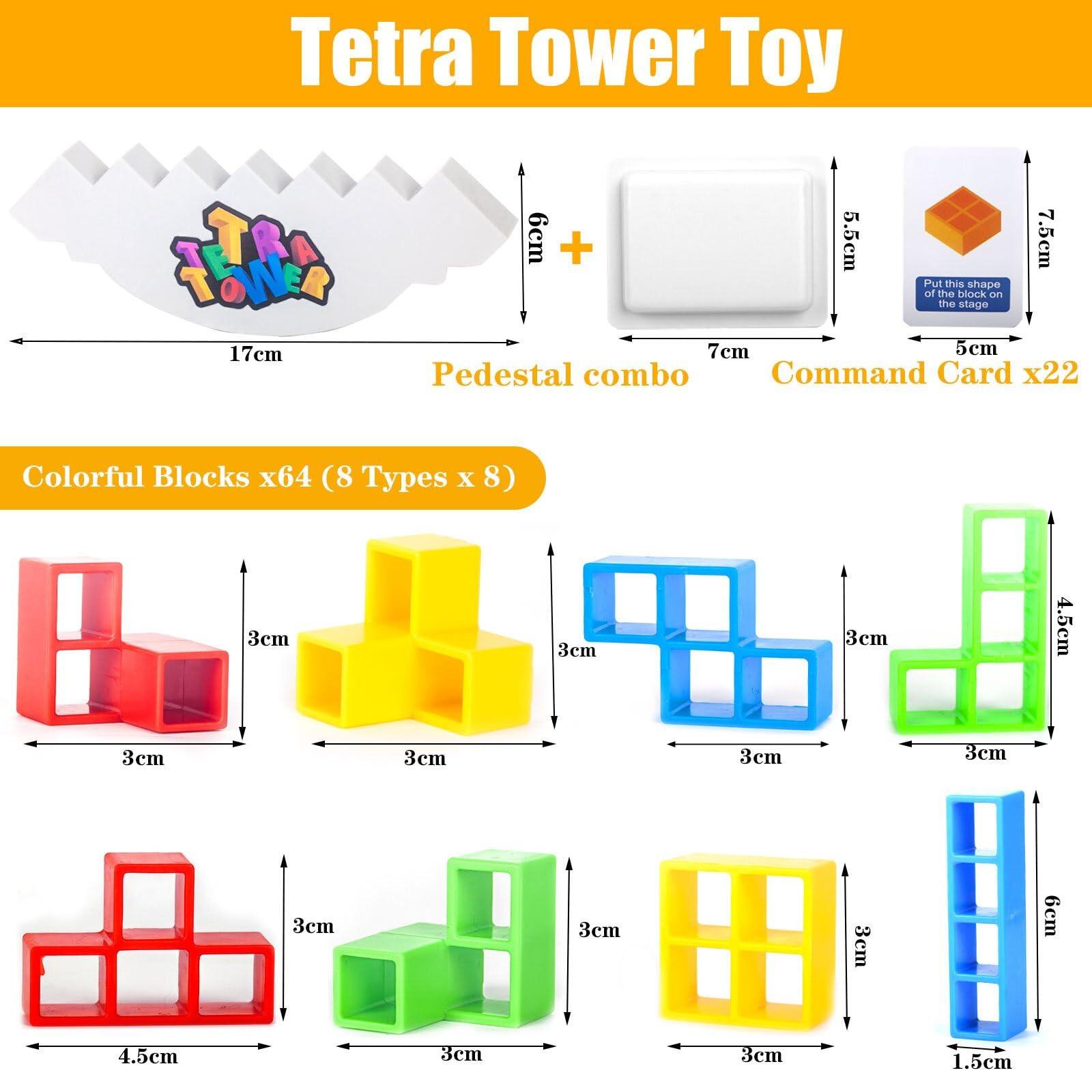 Activity-board  64 Stück Tetra Tower Game, Balance Spiel Geschicklichkeitsspiele Stapeln Spiele Kreative Stack Attack 