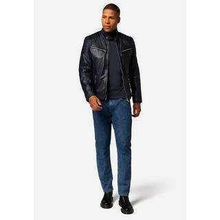 RICANO  Blouson en cuir pour homme Cooper - style motard avec col montant 