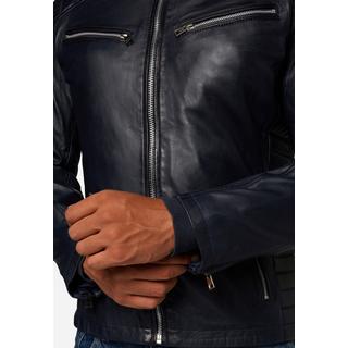 RICANO  Blouson en cuir pour homme Cooper - style motard avec col montant 