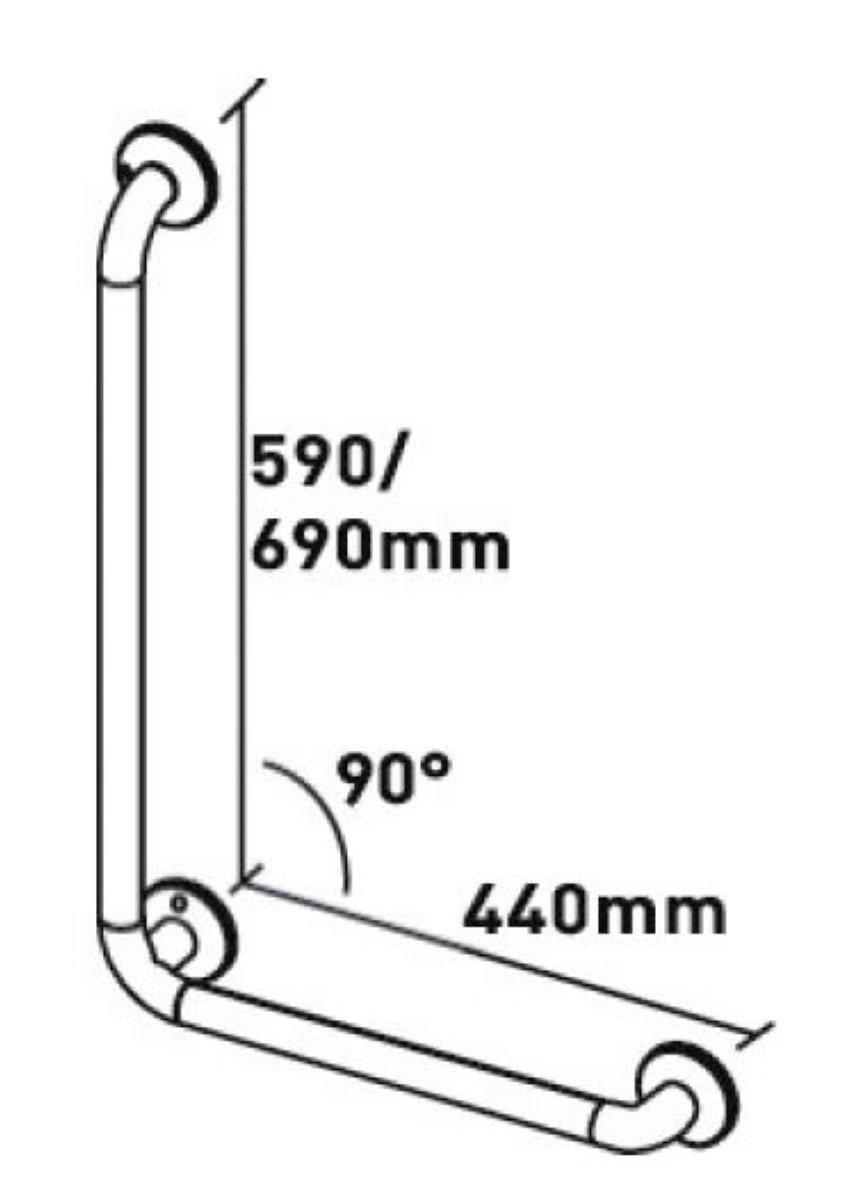 diaqua  'Barre d'appui 90° blanc' 