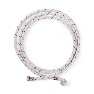 Nedis Zulaufschlauch Nylon | 1/2'' | 3/4'' | 10 Bar | 90 °C | 3,00 m | Anwendung: Geschirr / Waschmaschine | Nylon | Rot / Weiß  