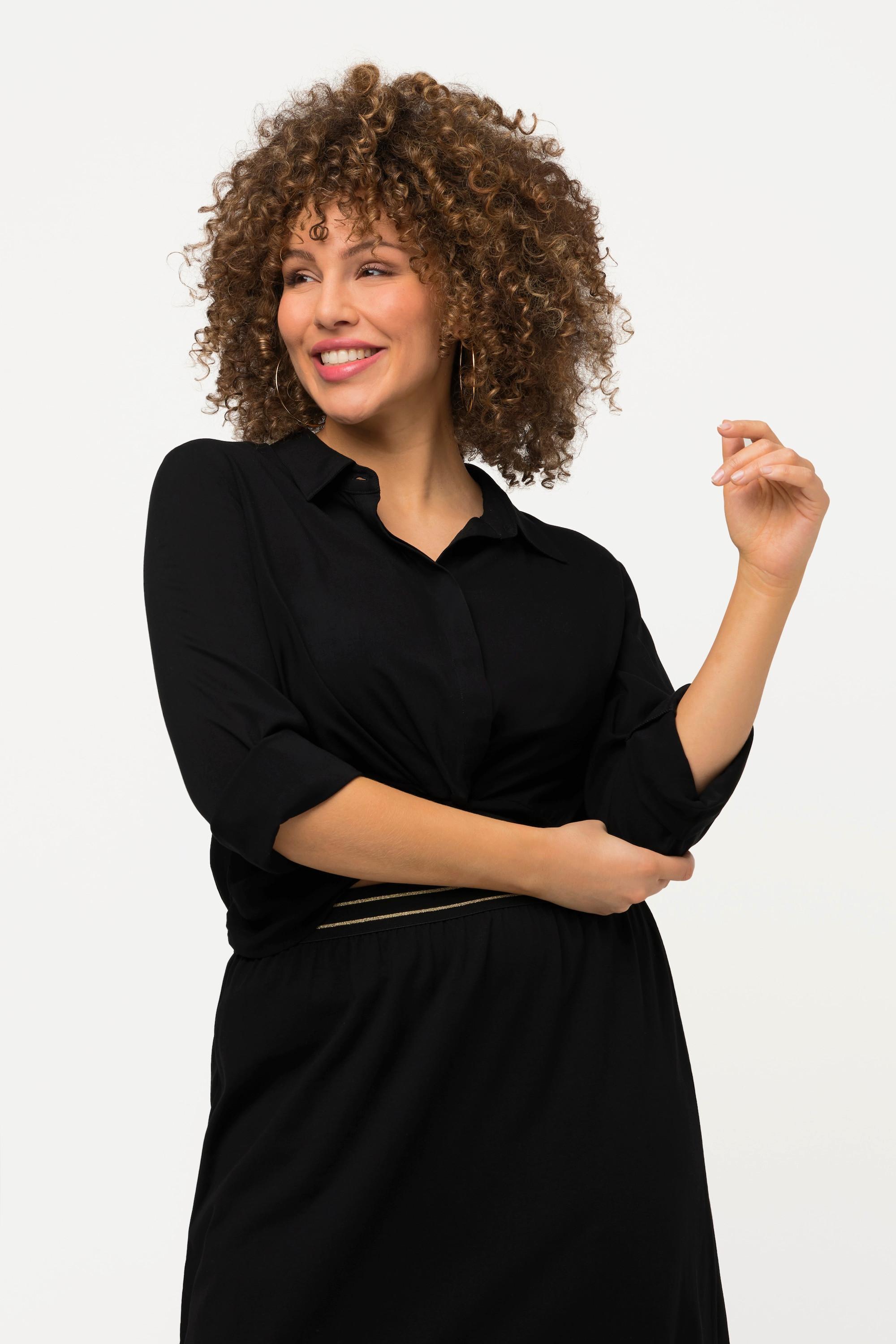 Ulla Popken Camicia Corta Nodi Maniche Lunghe  