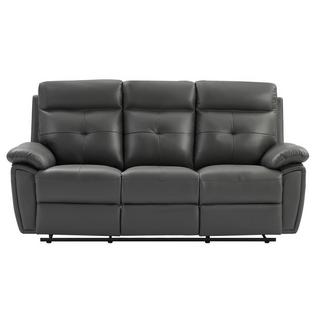 Vente-unique Relaxsofa 3-Sitzer - Leder- Grau - VINETA  