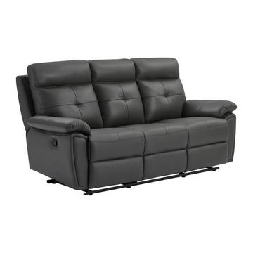 Relaxsofa 3-Sitzer - Leder- Grau - VINETA