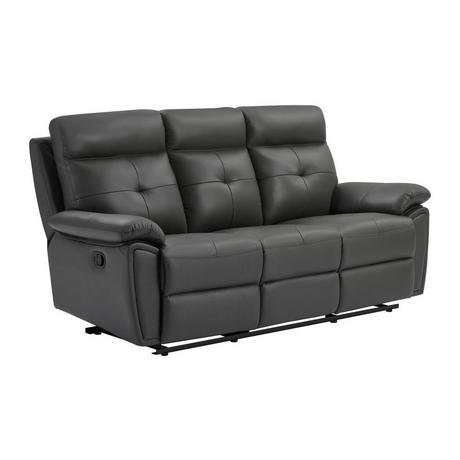 Vente-unique Relaxsofa 3-Sitzer - Leder- Grau - VINETA  