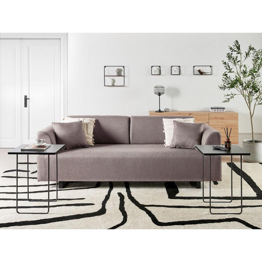Beliani Sofa mit Beistelltischen aus Stoff  SOKNA  