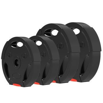 Set da 4 pesi per manubri, 2 pesi da 5 kg/10 kg, set dischi, dischi per manubri da 2,5 cm, foro Ø 30 mm, nero
