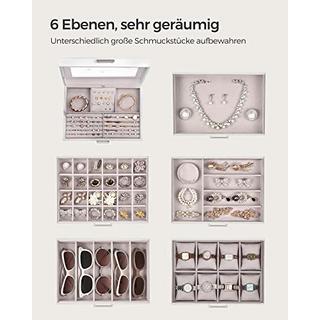 Pricenet  6-stöckigeses Schmuckkästchen mit Spiegel und Samtfutter 