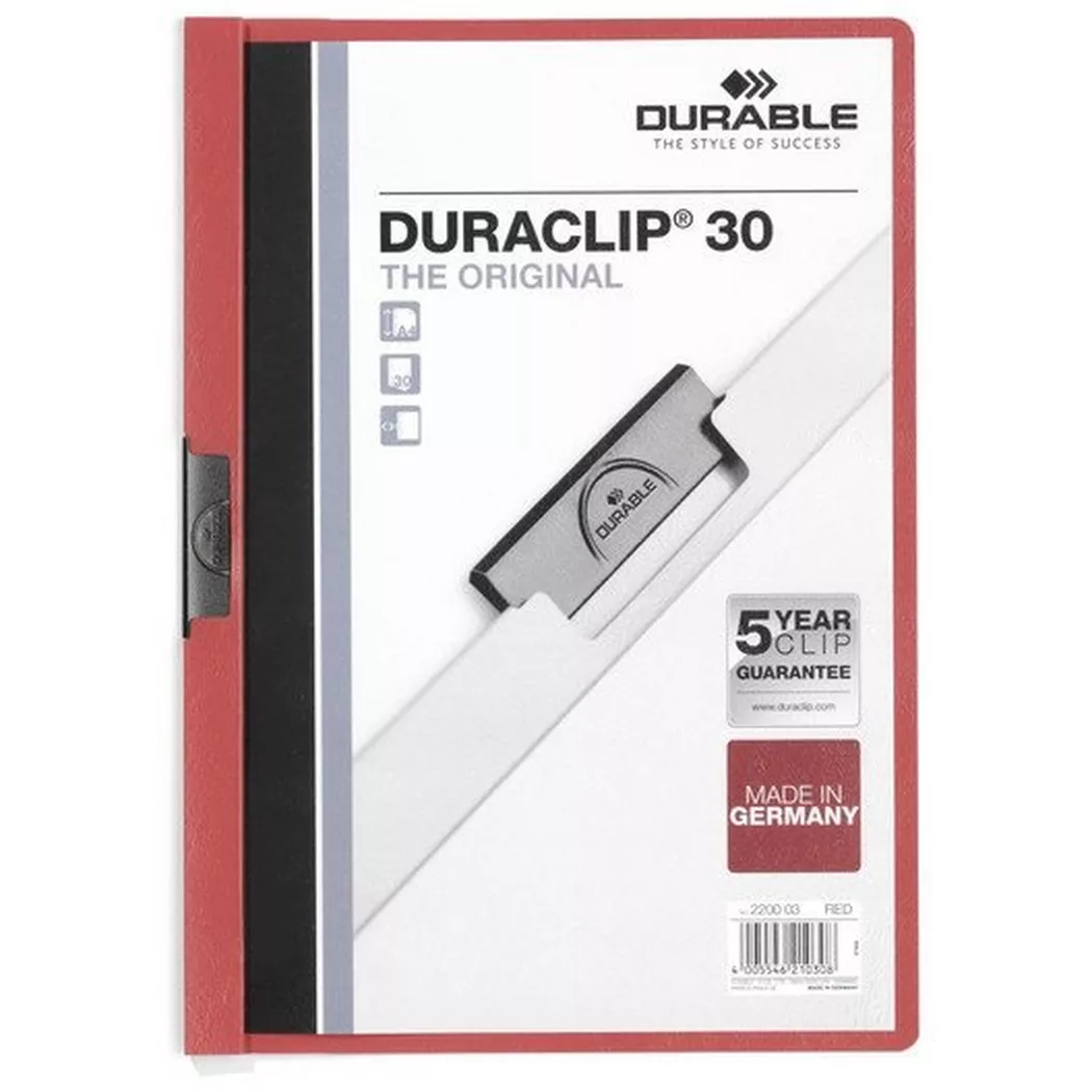 Duraclip - Chemise Duraclip A4 Dos 3cm Rouge