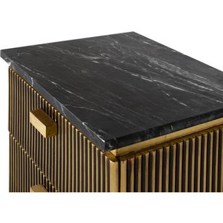 mutoni Table de chevet Manhattan manguier bronze 50x59  