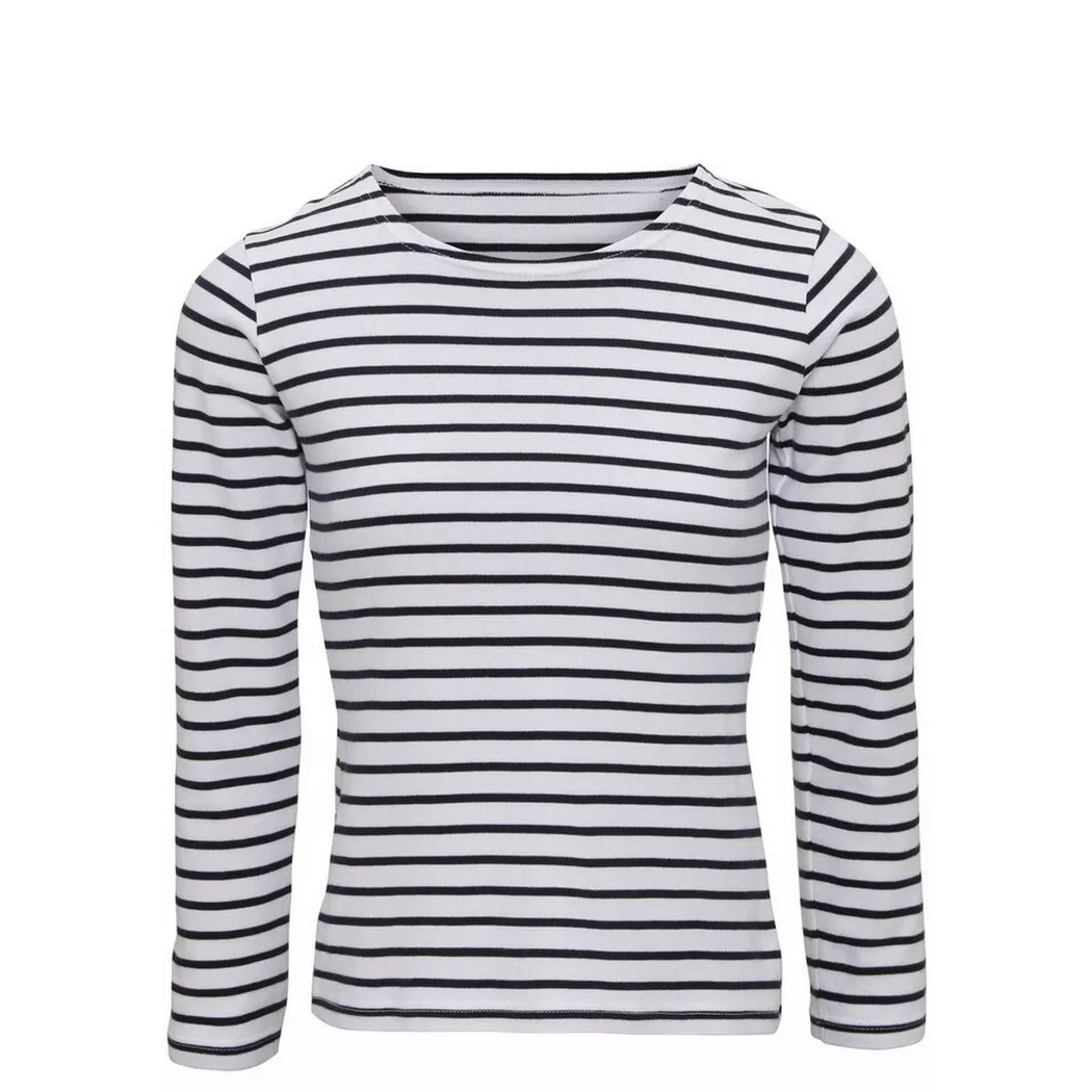 Asquith & Fox - TShirt Mariniere, langärmlig, für Damen, Weiss, Größe L