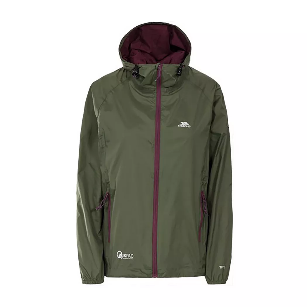 Trespass - Qikpac Jacke, wasserfest Zum Falten, für Damen, Dunkelgrün, Größe 2XS