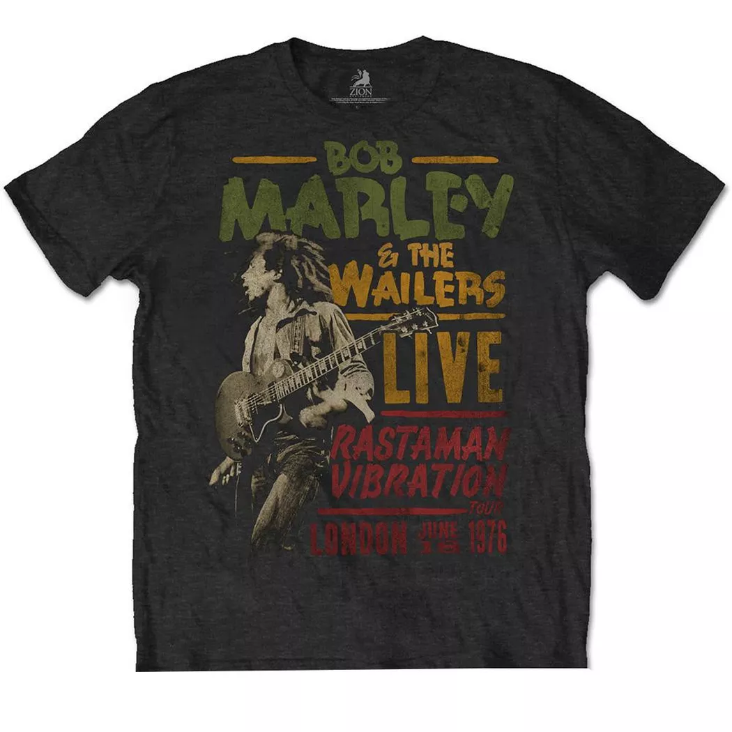Bob Marley - Rastaman Vibration Tour 1976 TShirt, für Damen, Schwarz, Größe XXL