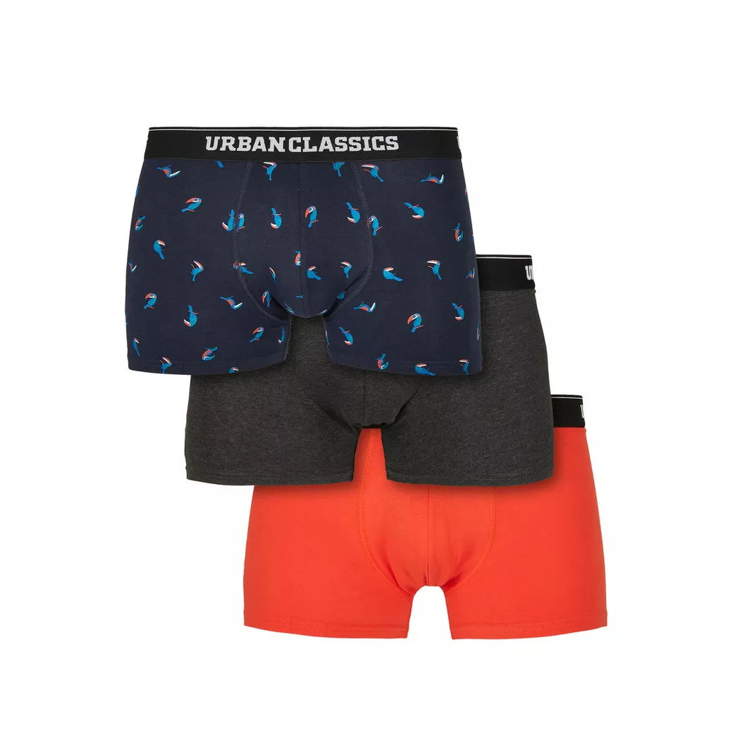URBAN CLASSICS - boxershorts (grandes tailles) (x2), für Herren, Schwarz / Blau, Größe 3XL