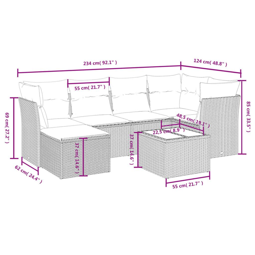 VidaXL Ensemble de canapés de jardin rotin synthétique  