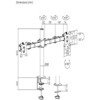 SpeaKa Professional  Speaka Professional Tischhalterung für zwei Bildschirme 43.2cm - 81.3 cm (17- 32″) 