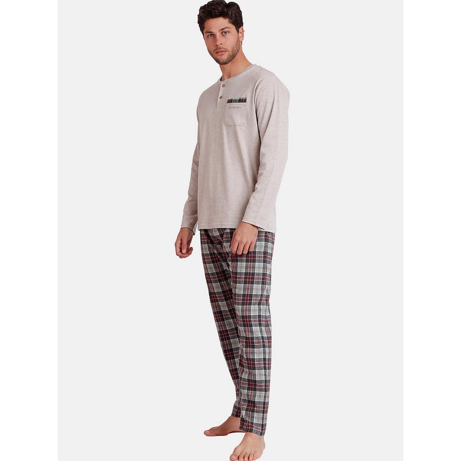 Admas Antonio Miro Cobblestone Langarm Pyjama Outfit  