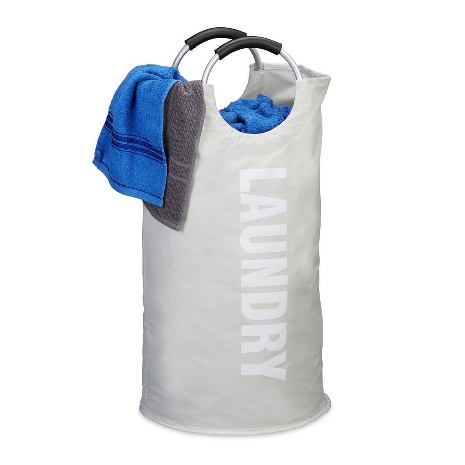 Cesto portabiancheria pieghevole con manico