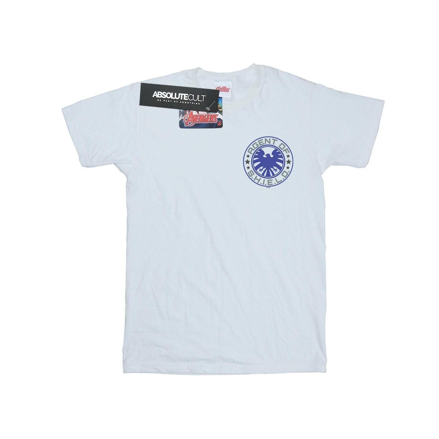 Image of Agents Of Shield Breast Print Tshirt Damen Weiss 3XL