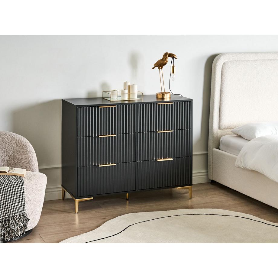 Beliani Cassettiera a 6 cassetti en Fibra a media densità (MDF)  WALCOTT  