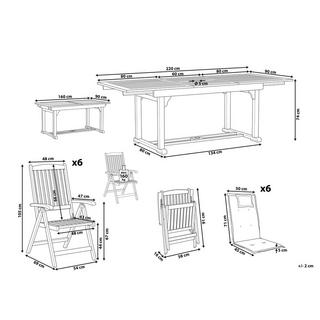 Beliani Set da pranzo da giardino en Legno d'acacia Moderno JAVA  