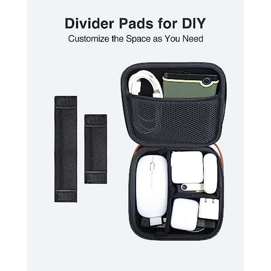 Only-bags.store  Sac de rangement des câbles, sacoche rigide pour câbles, sac de rangement des câbles pour le voyage, sacoche rigide pour électronique, petite pour câble de chargement/chargeur/banque d'alimentation/étui rigide 