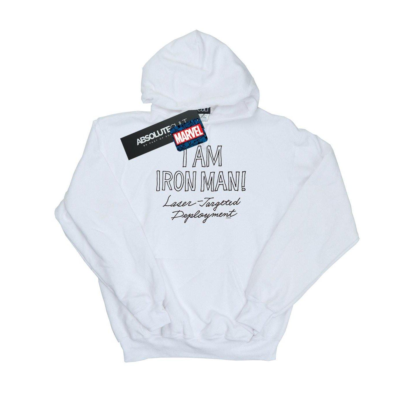 Image of I Am Iron Man Kapuzenpullover Unisex Weiss 116